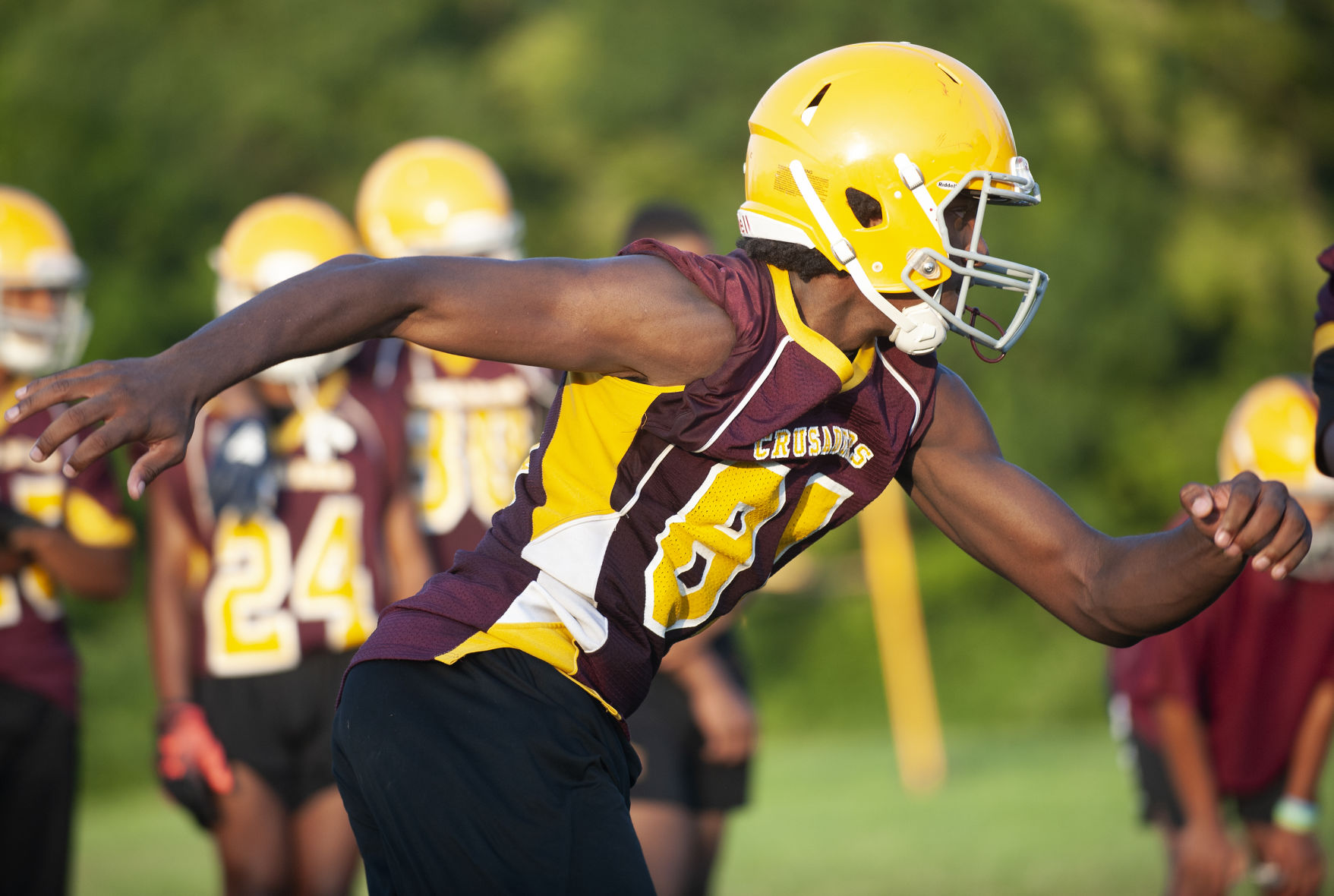 Lutheran North football practice